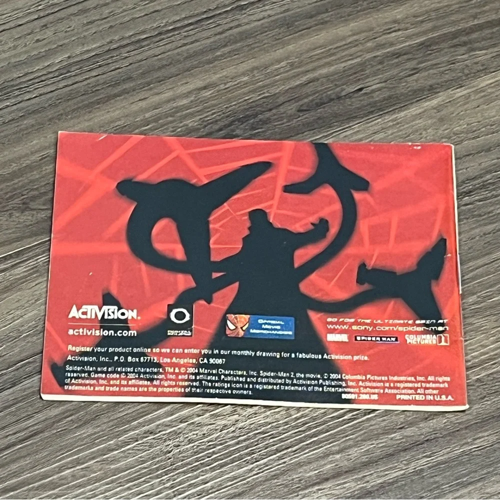 2002 Nintendo Game Boy Advance Spider-Man Activision Game Cartridge And Manual